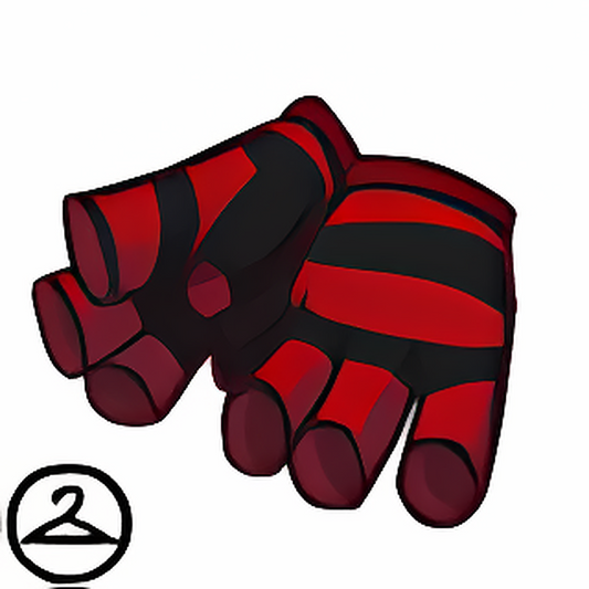 Red and Black Striped Fingerless Gloves
