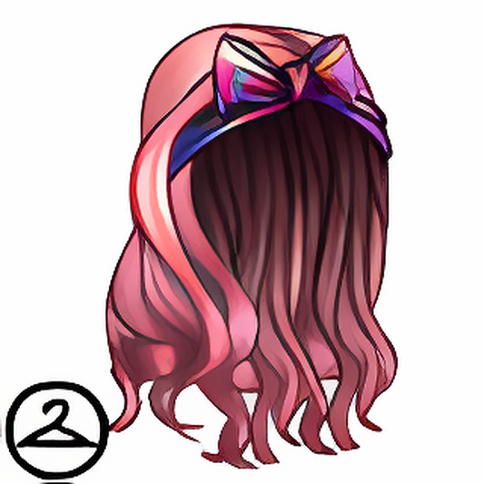Peach Wig with Bandana Headband