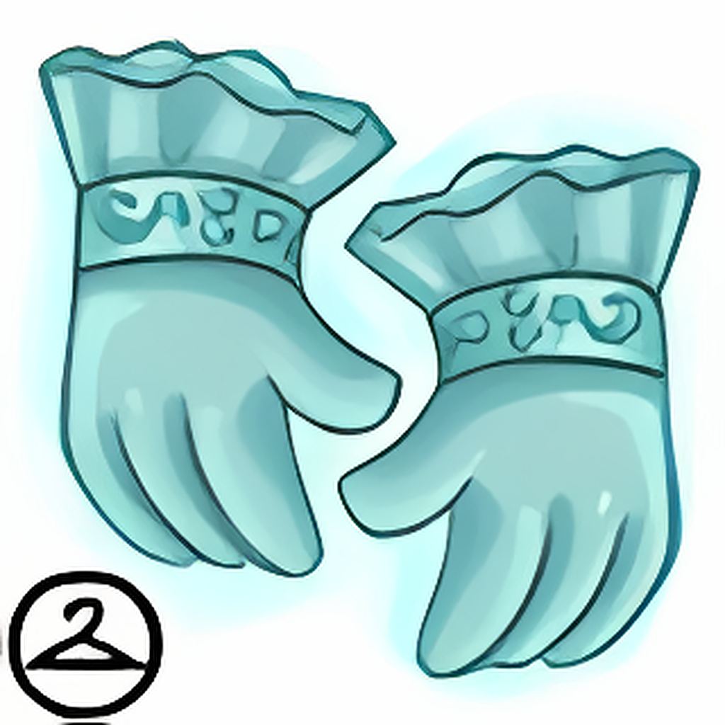 Ghostly Blue Gloves