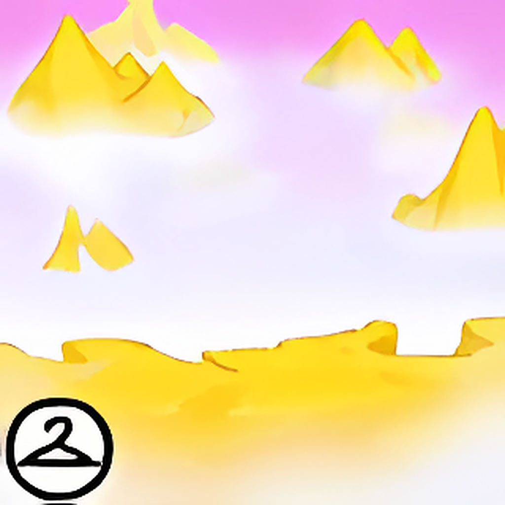 Dyeworks Yellow: Pink Mountain and Cloud Background