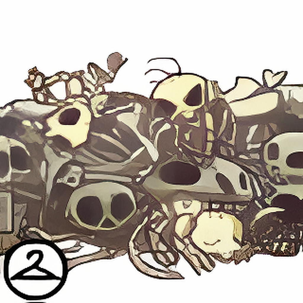 Pile of Skulls and Bones with Sklydes Petpet Trinket
