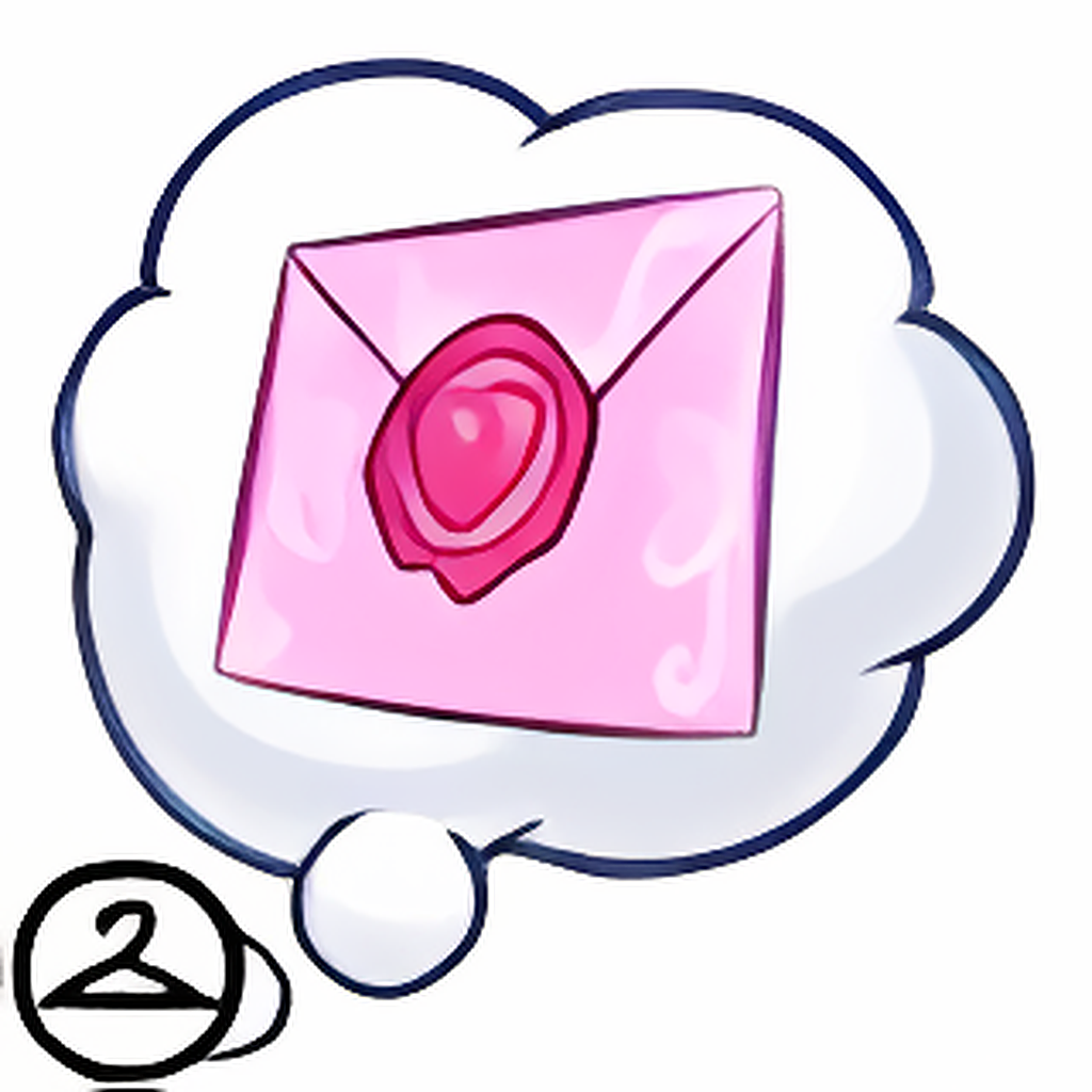 Valentines Letter Thought Bubble