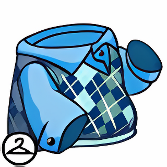 Blue Argyle Sweater Vest and Shirt
