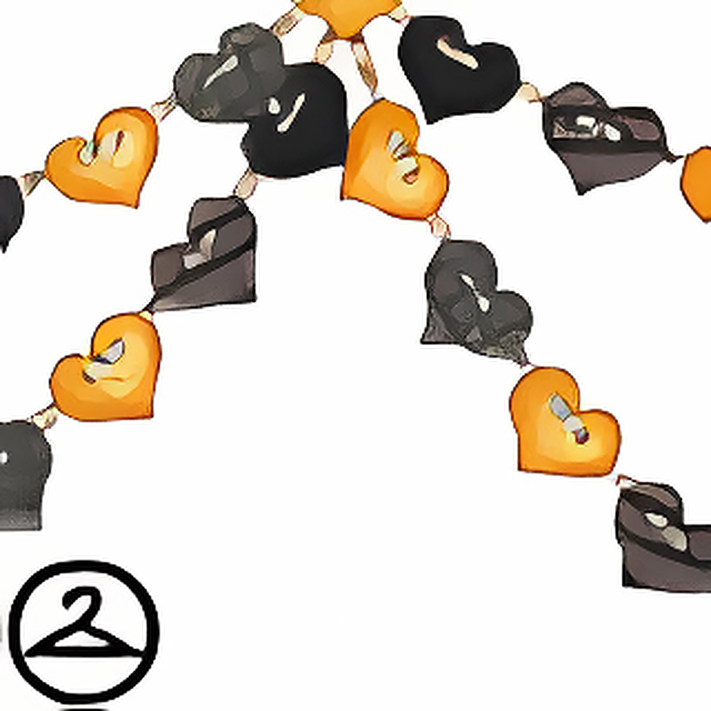Gold and Black Heart Garland