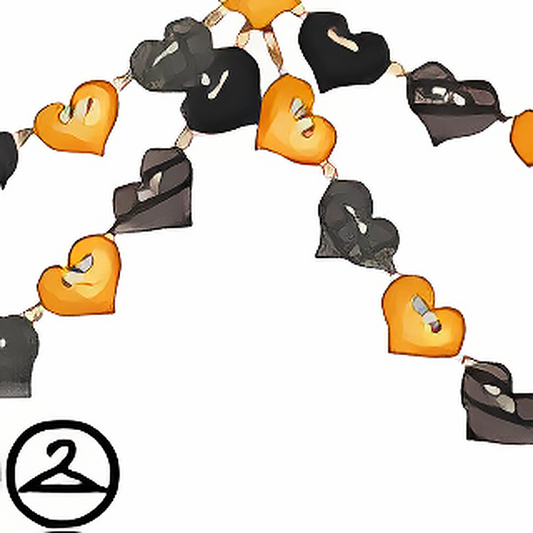 Gold and Black Heart Garland