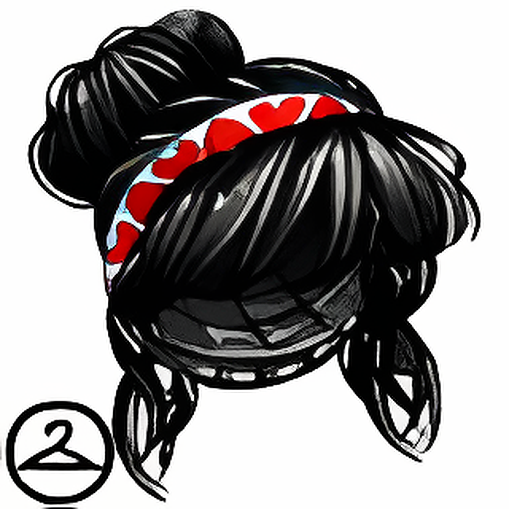 Dyeworks Black: Baby Bun with Heart Headband