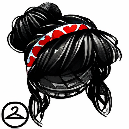 Dyeworks Black: Baby Bun with Heart Headband