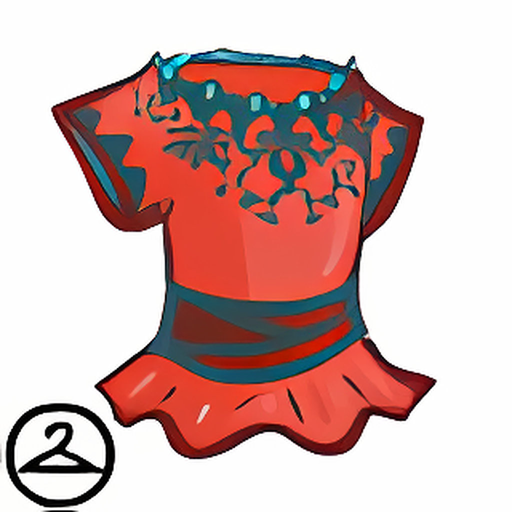 Embroidered Red Ruffle Shirt