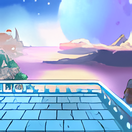 Dyeworks Blue: Stunning Moon View Background