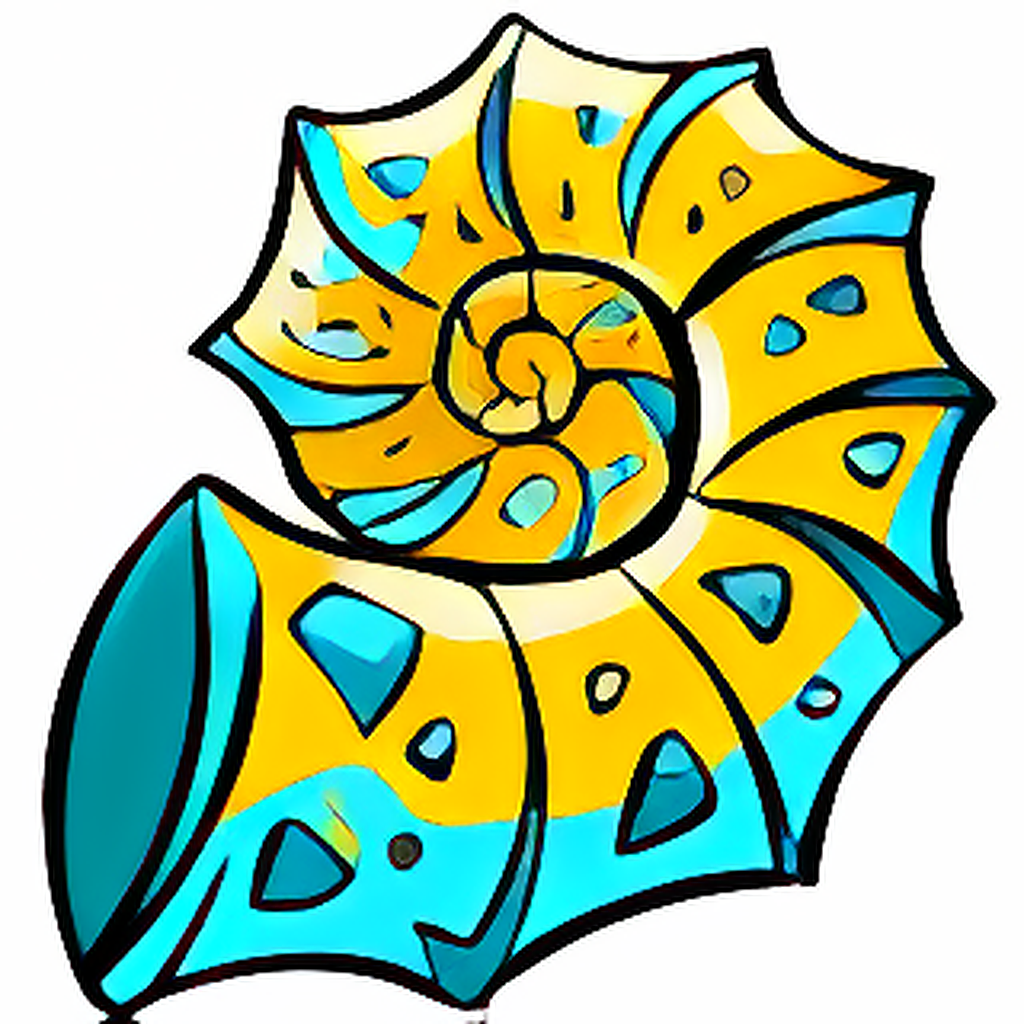 Blue and Gold Tube Shell