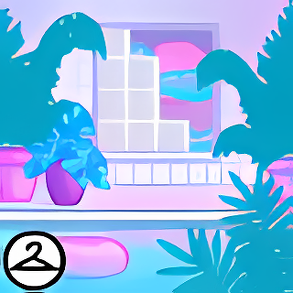 Vaporwave Indoor Pool Background
