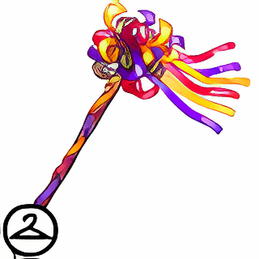 Satin Ribbon Wood Staff