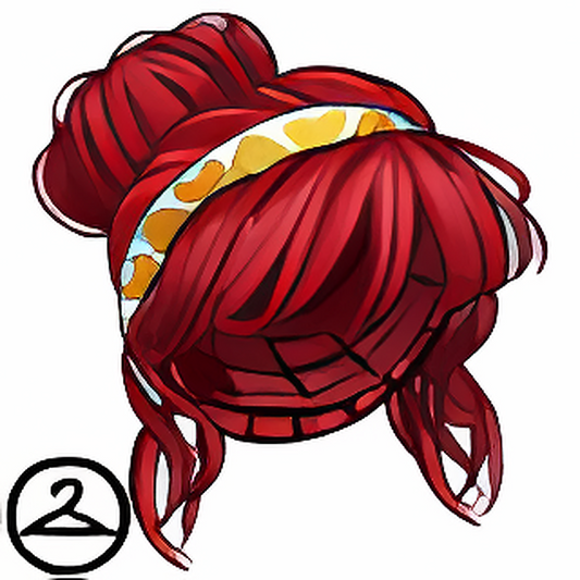 Dyeworks Red: Baby Bun with Heart Headband