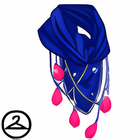 Pink and Blue Fringed Scarf