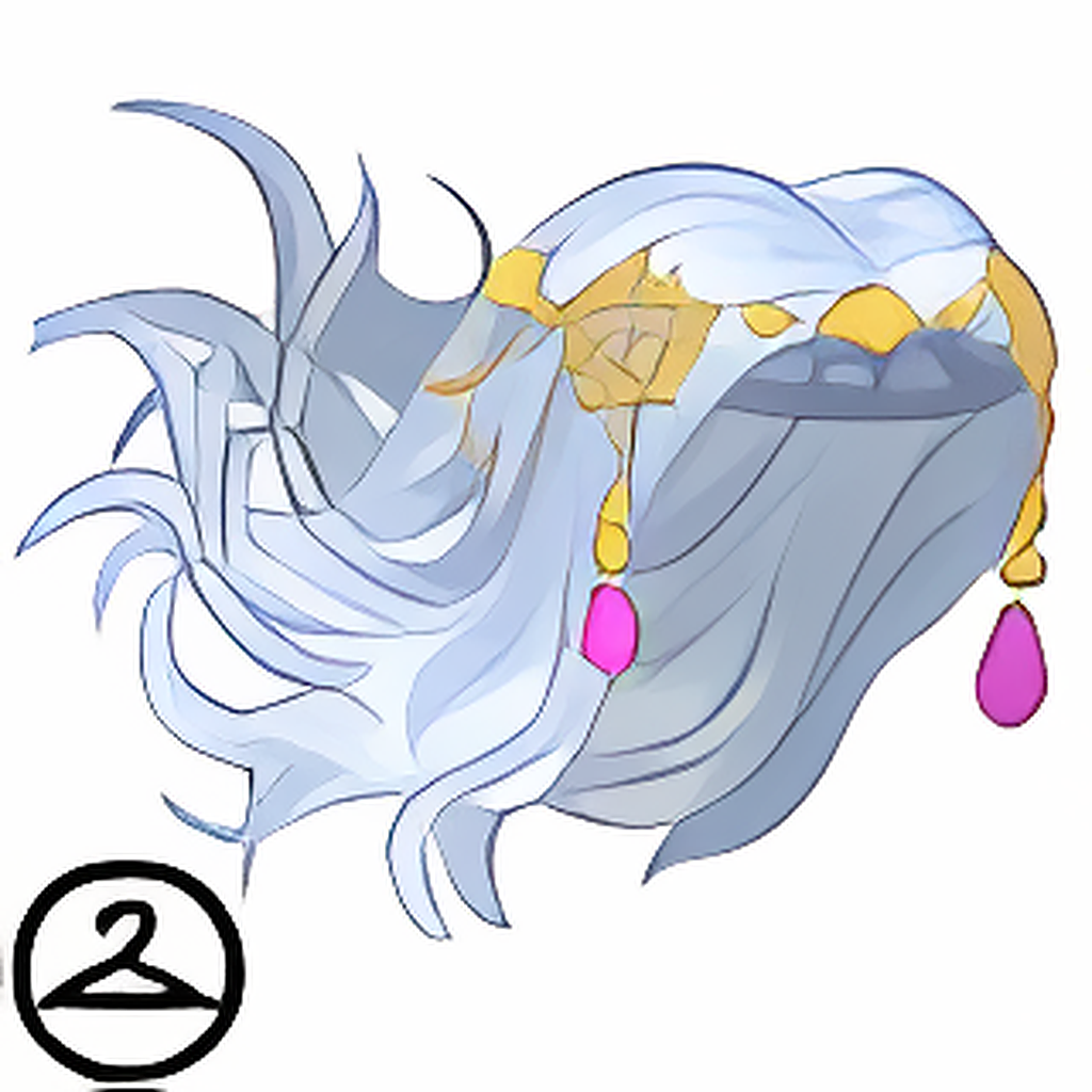 Dyeworks White: Maraquan Wig with Ocean Jewels