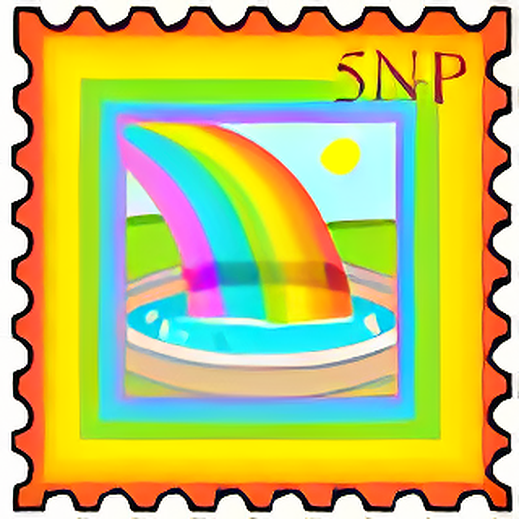 Super Bright Rainbow Pool Stamp
