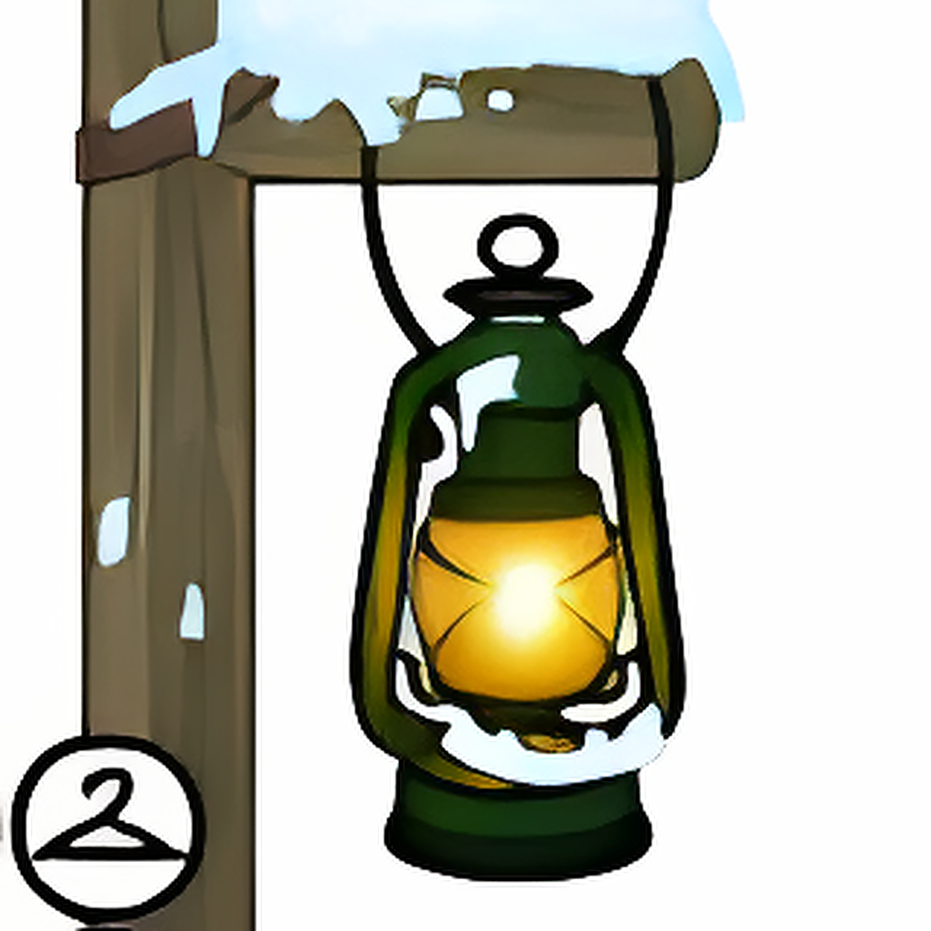 Rustic Snowy Lamp Post