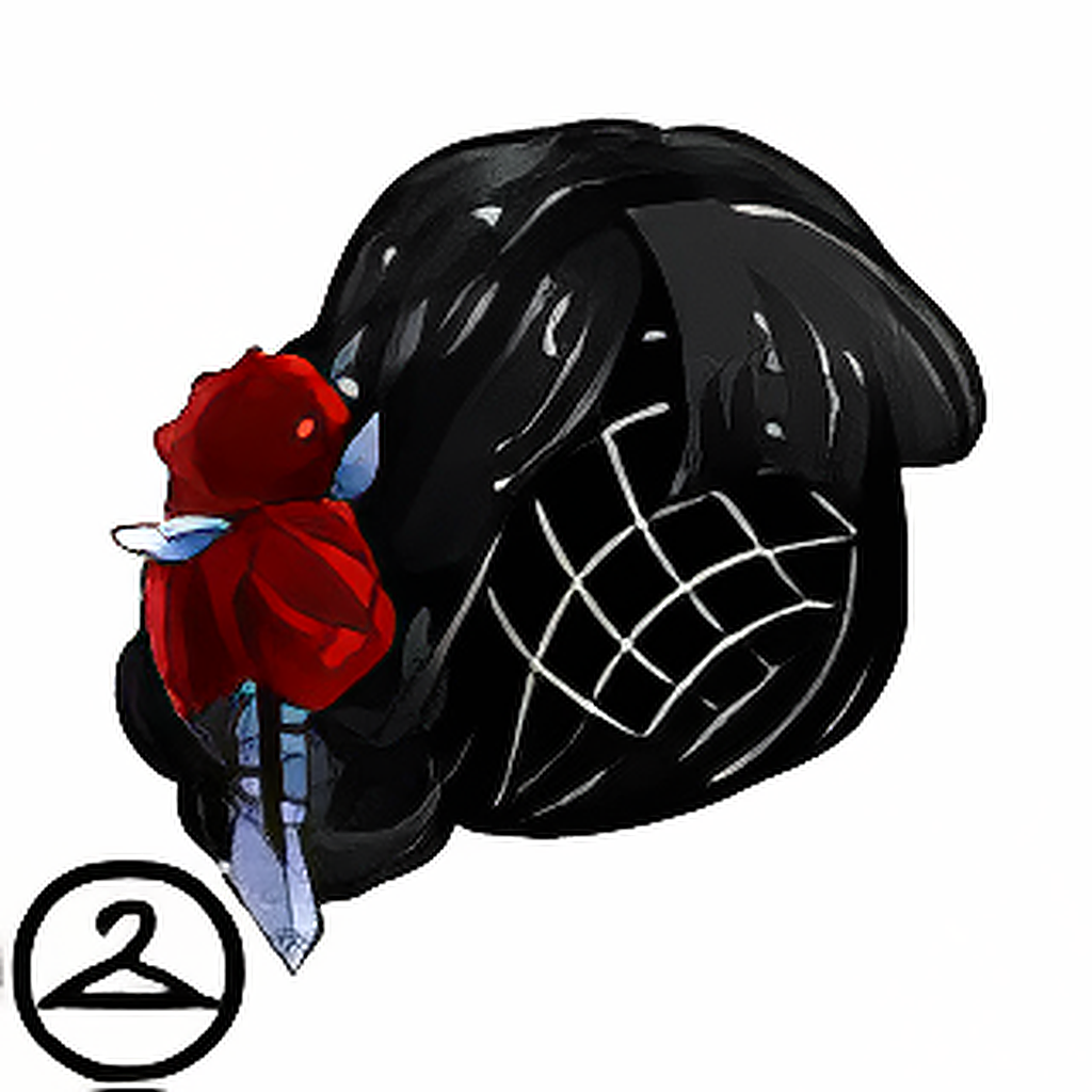 Dyeworks Black: Void Elegant Short Wig with Roses