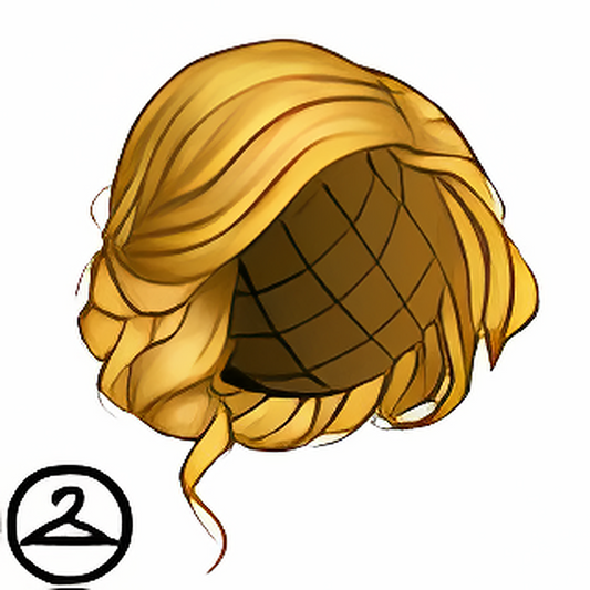 Dyeworks Yellow: Curled Updo Wig