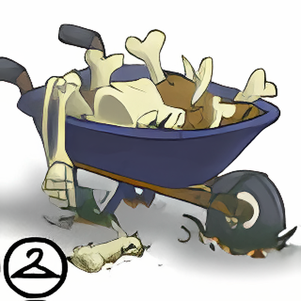 Dug-up Bones Wheelbarrow