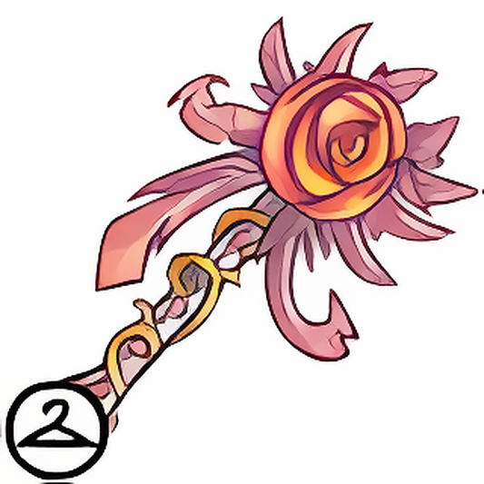 Shiny Rose Gold Flower Wand