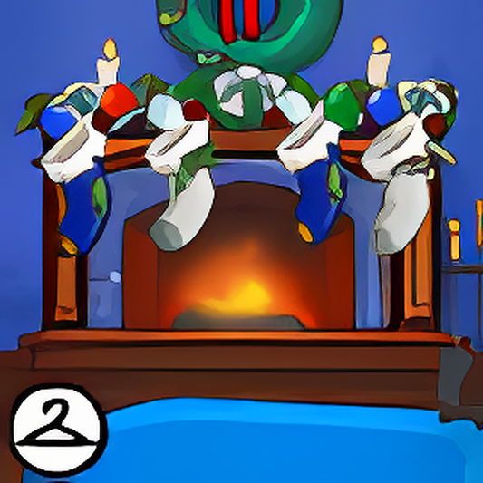 Dyeworks Blue: Holiday Fireplace Background