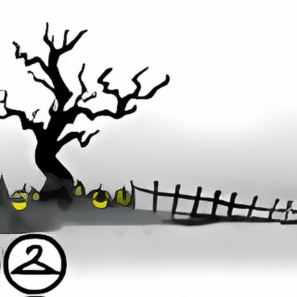 Tree and Pumpkin Silhouette