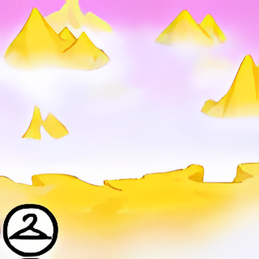 Dyeworks Yellow: Pink Mountain and Cloud Background