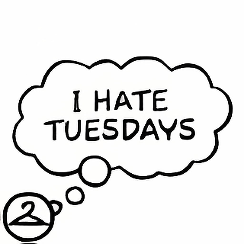 I Hate Tuesdays Thought Bubble