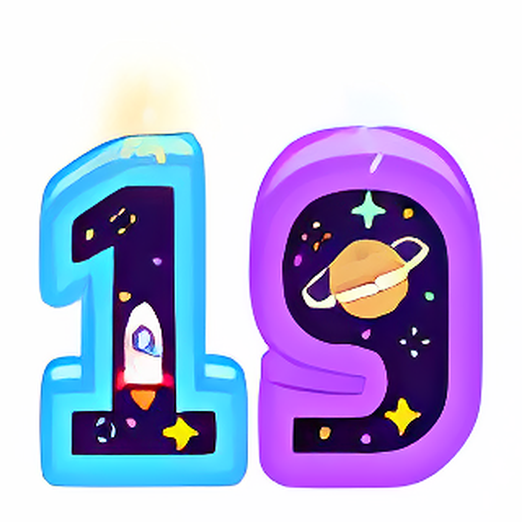 19th Birthday Digi-Invasion Wish Candle