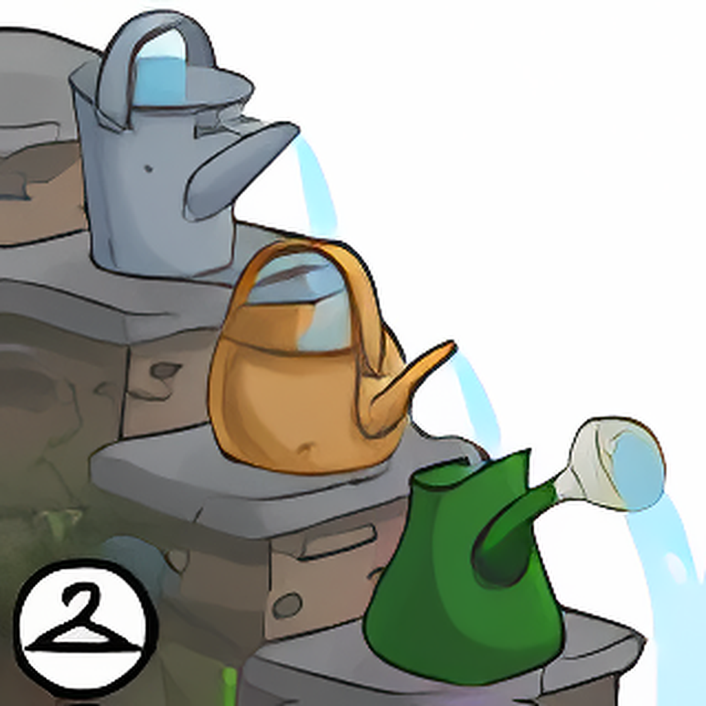 Watering Can Stair Fountain