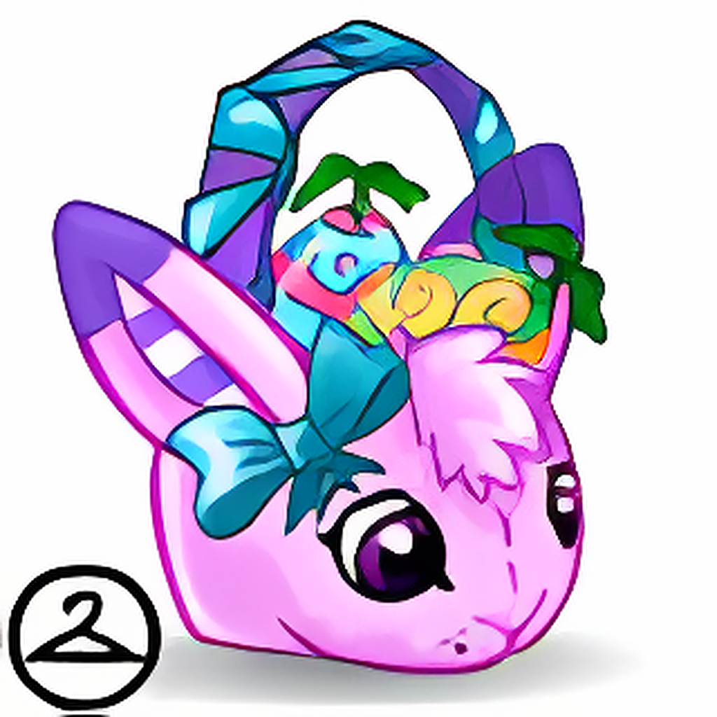 Snowbunny Basket of Brightly Coloured Neggs