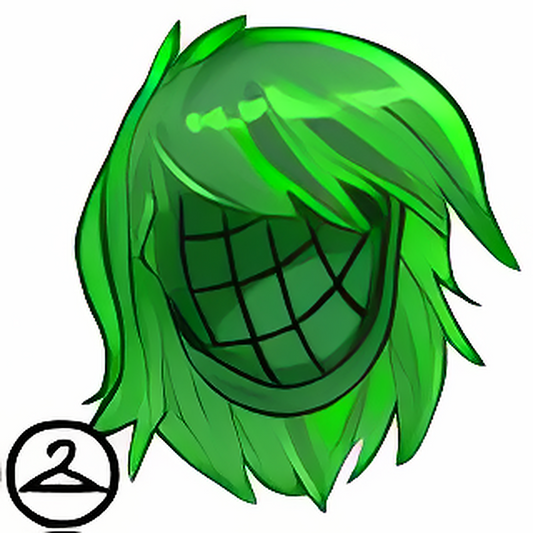Dyeworks Green: Mutant Stylish Jet Black Wig