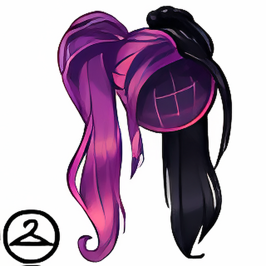 Mutant Purple & Black Ponytails Wig