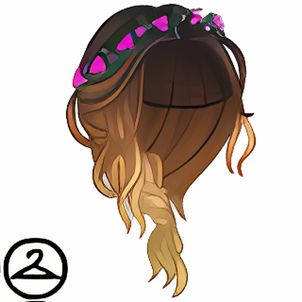 Loosely Braided Wig with Flowers