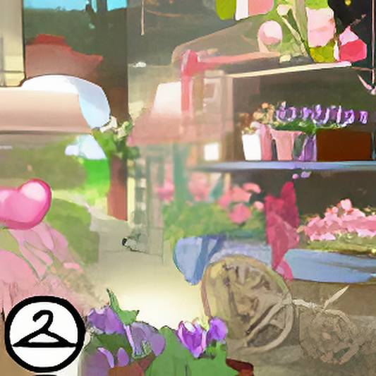 Vintage Valentine Flower Vendor Background