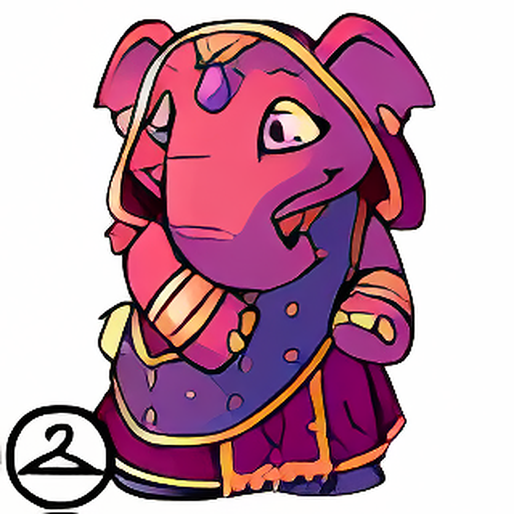 Prismatic Dawn: Nostalgic Royalgirl Elephante