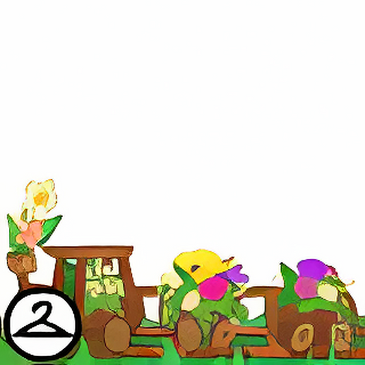 Wooden Flower Train Foreground