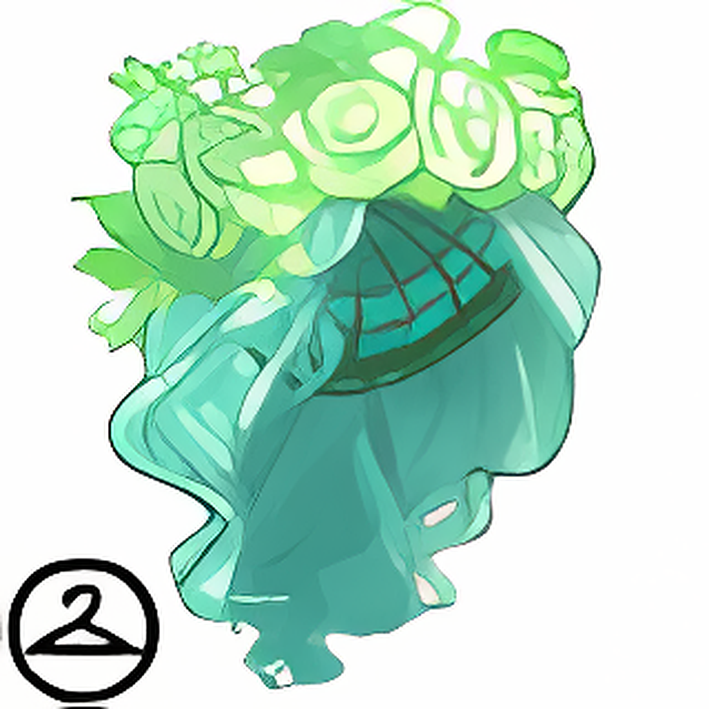 Mint and Aqua Flower Wig