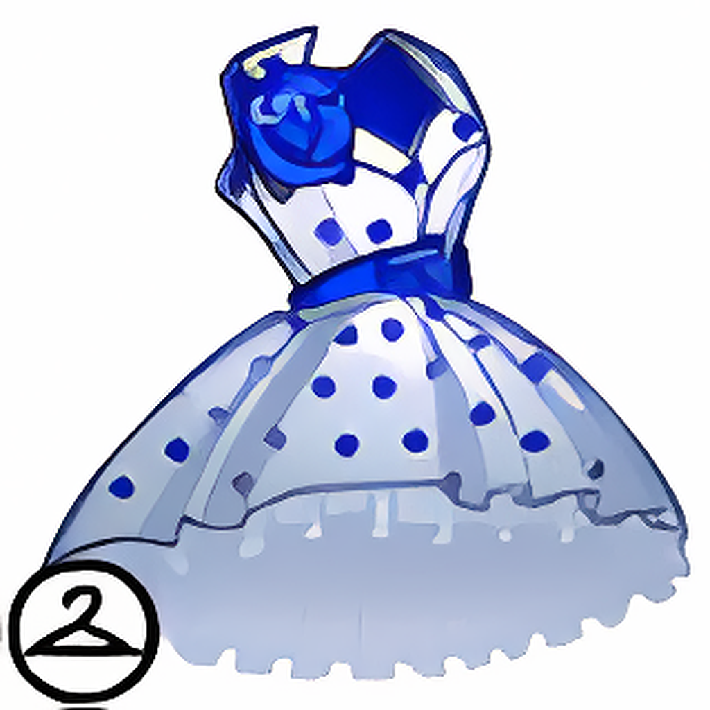 Dyeworks White: Blue Polka Dot Dress