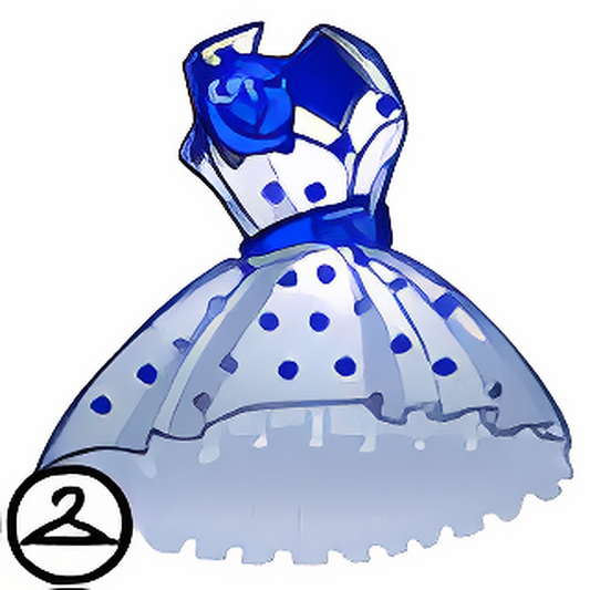 Dyeworks White: Blue Polka Dot Dress
