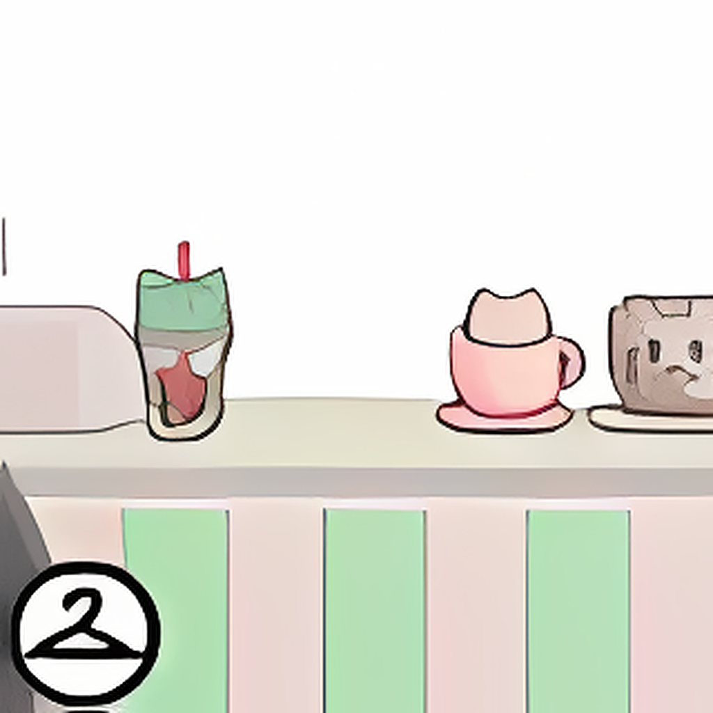 Pixel Habbo Cat Cafe Counter Foreground