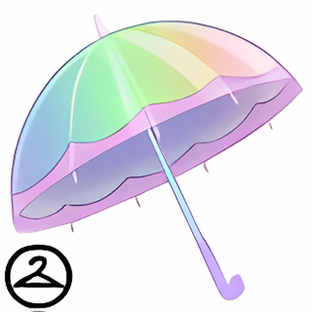 Pastel Rainbow Transparent Umbrella Handheld