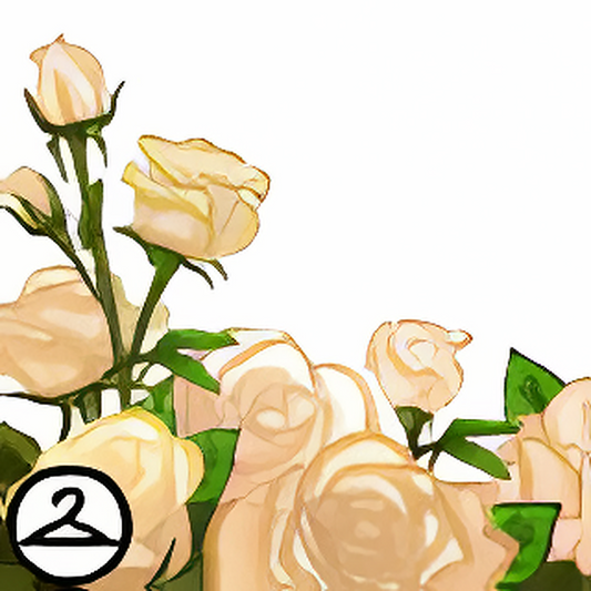 Dyeworks Cream: Gold Trimmed Roses Foreground