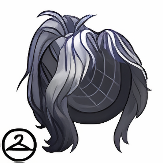 Grey Curtain Bangs Ponytail Wig