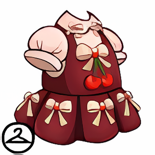Cherry Dress with Puffy Sleeves