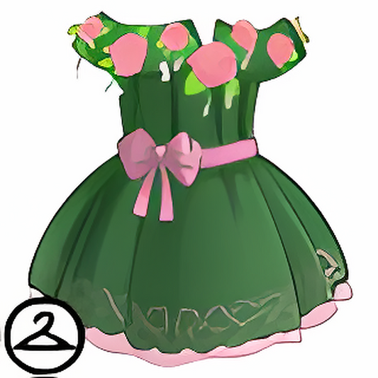 Flowered Green Dress