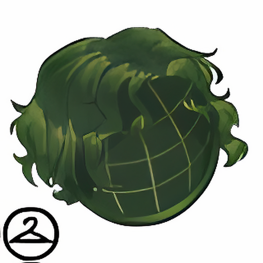 Short Green Curtained Wig