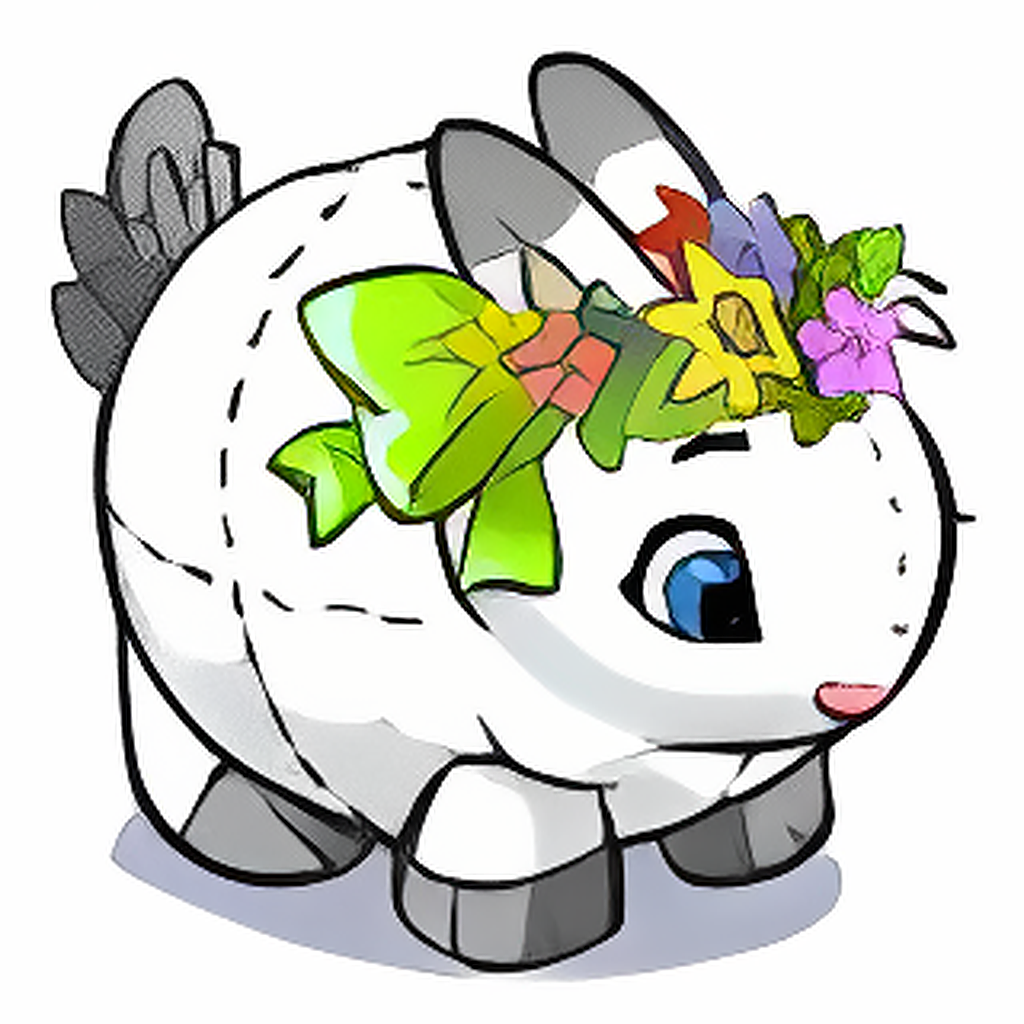 Baby Overstuffed Spring Snowbunny Handheld Plushie