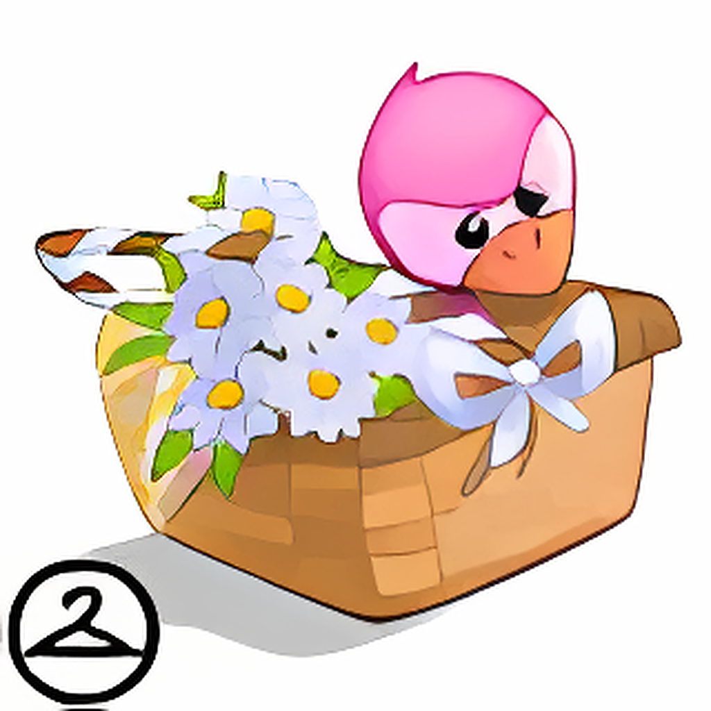 Pink Mallard in a Picnic Basket Foreground